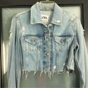 Zara Crop denim jacket small